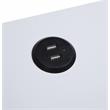 ACME Fierce Wooden Side Table with USB Charging Dock in White and Black