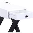 ACME Fierce Wooden Side Table with USB Charging Dock in White and Black