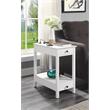 ACME Byzad Wooden Side Table with USB Charging Dock and 2-Drawer in White