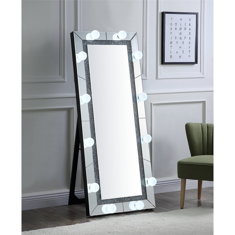 ACME Noralie Wall Mirror in Mirrored and Faux Diamonds