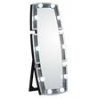 ACME Noralie Glass Floor Mirror with LED Light in Mirrored and Faux Diamonds