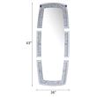ACME Noralie Glass Floor Mirror with LED Light in Mirrored and Faux Diamonds
