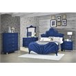 ACME Dante Queen Upholstered Panel Bed in Blue Velvet
