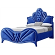 ACME Dante Queen Upholstered Panel Bed in Blue Velvet