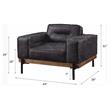 ACME Silchester Top Grain Leather Tufted Accent Chair in Antique Ebony