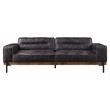 ACME Silchester Top Grain Leather  Sofa with Track Arm in Antique Ebony