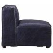 ACME Birdie Modular Armless Top Grain Leather Upholstery Chair in Vintage Blue