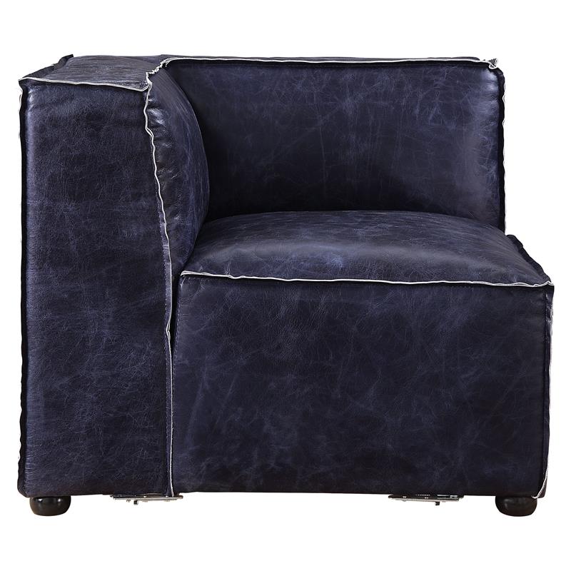 ACME Birdie Top Grain Leather Upholstery Modular Wedge in Vintage Blue