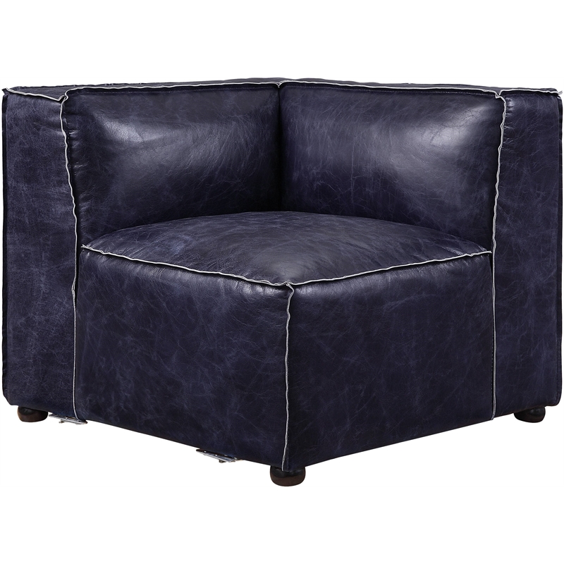 ACME Birdie Top Grain Leather Upholstery Modular Wedge in Vintage Blue