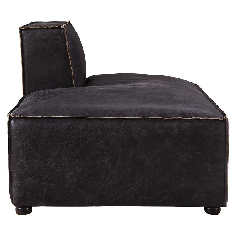 ACME Furniture Birdie Leather Upholstered Modular Chaise Lounge in Antique Slate
