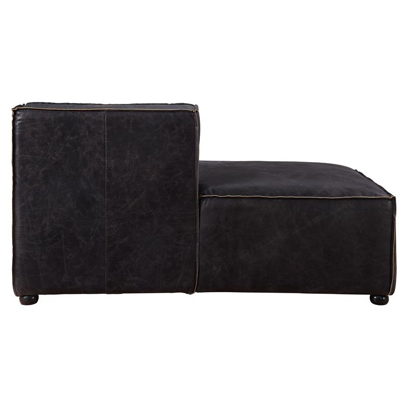 ACME Furniture Birdie Leather Upholstered Modular Chaise Lounge in Antique Slate