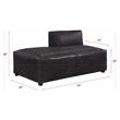 ACME Furniture Birdie Leather Upholstered Modular Chaise Lounge in Antique Slate