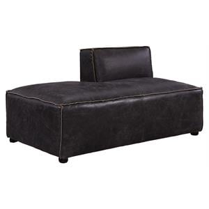 ACME Furniture Birdie Leather Upholstered Modular Chaise Lounge in Antique Slate