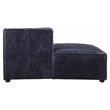 ACME Birdie Top Grain Leather Upholstery Modular Chaise in Vintage Blue