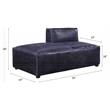 ACME Birdie Top Grain Leather Upholstery Modular Chaise in Vintage Blue