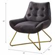 ACME Dhalsim Button Tufted Top Grain Leather  Accent Chair in Antique Ebony