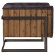 ACME Sagat Top Grain Leather Accent Chair in Antique Ebony and Rustic Oak