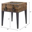 ACME Kolin Wooden Accent Table with Rectangular Top in Rustic Oak and Matte Gray