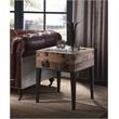 ACME Kolin Wooden Accent Table with Rectangular Top in Rustic Oak and Matte Gray