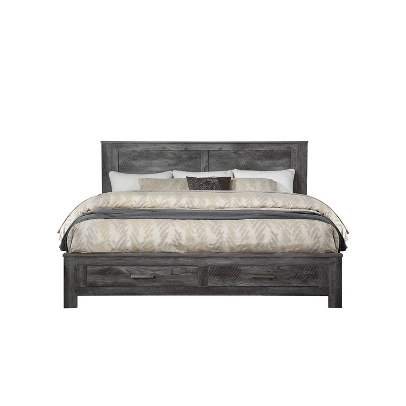 ACME Vidalia Queen Bed with Storage in Rustic Gray Oak