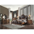 ACME Picardy Queen Panel Bed in PU & Cherry Oak