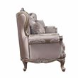 ACME Jayceon Fabric Tufted Sofa with 5 Pillows in Champagne Beige
