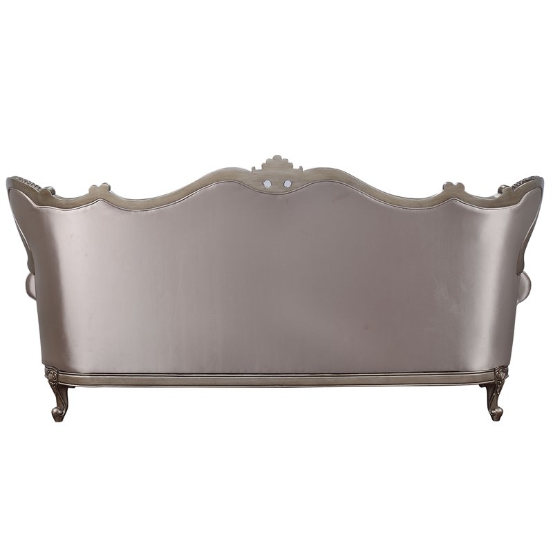 ACME Jayceon Fabric Tufted Sofa with 5 Pillows in Champagne Beige