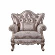 ACME Jayceon Fabric Tufted Chair with 1 Pillow in Champagne Beige
