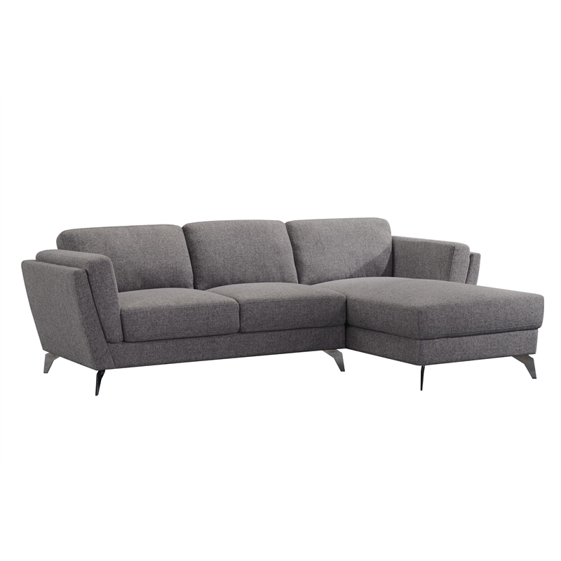 ACME Beckett Fabric L-Shaped Sectional Sofa in Gray