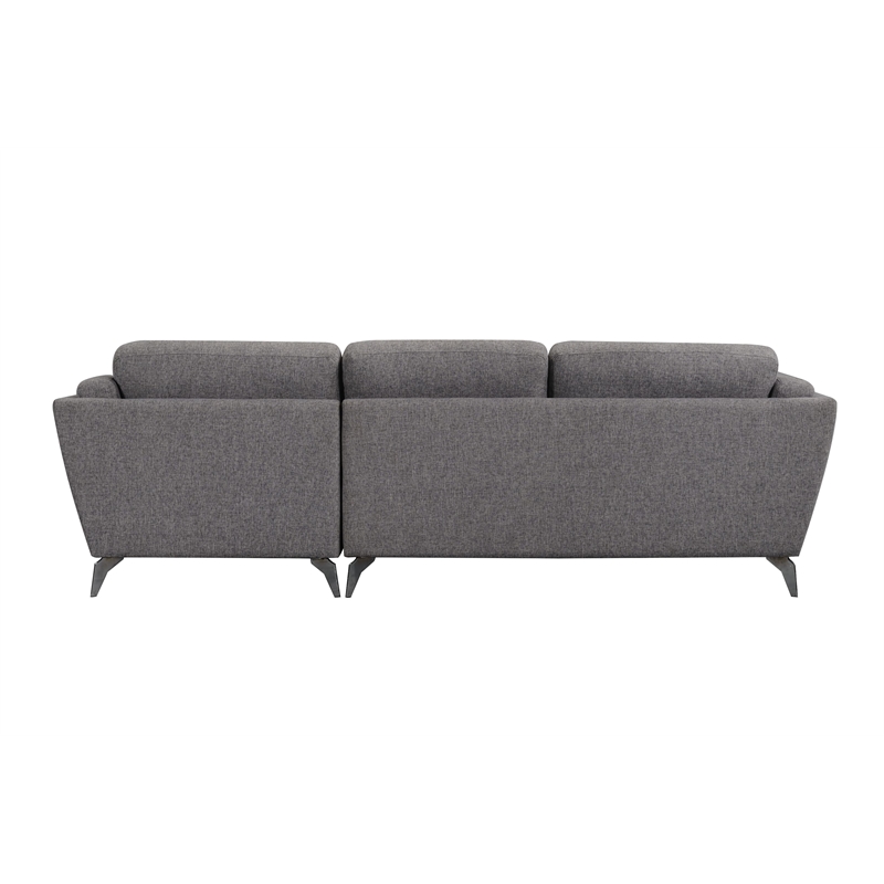 ACME Beckett Fabric L-Shaped Sectional Sofa in Gray