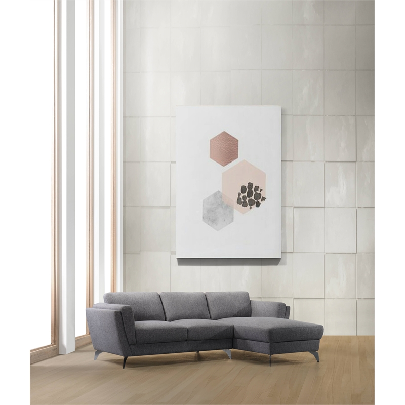 ACME Beckett Fabric L-Shaped Sectional Sofa in Gray