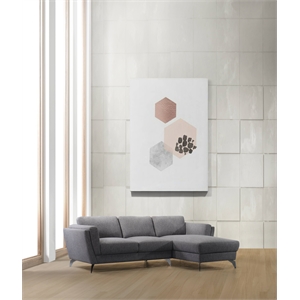 ACME Beckett Fabric L-Shaped Sectional Sofa in Gray