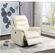 ACME Ava Tufted Leather Upholstered Power Motion Recliner in Beige