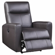ACME Blane Tufted Leather Upholstered Power Motion Recliner in Brown