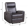 ACME Blane Tufted Leather Upholstered Power Motion Recliner in Brown