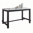 ACME Yelena Counter Height Table in White Marble and Weathered Espresso