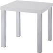 ACME Harta End Table in White High Gloss & Chrome