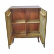 ACME Calvary Rectangular 2 Door Wooden Console Table in Gray Stone and Walnut