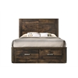 ACME Elettra Queen Bed with Storage in Rustic Walnut