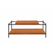 ACME Oaken Rectangular Wooden Coffee Table with Shelf in Honey Oak and Black