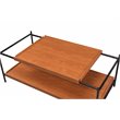 ACME Oaken Rectangular Wooden Coffee Table with Shelf in Honey Oak and Black