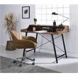 ACME Furniture Sange Wood & Metal Desk with 4 Open Comparments in Walnut/Black