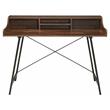 ACME Furniture Sange Wood & Metal Desk with 4 Open Comparments in Walnut/Black