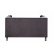 ACME Hegio Velvet Tufted Nail-head Trim Loveseat with 2 Pillows in Gray