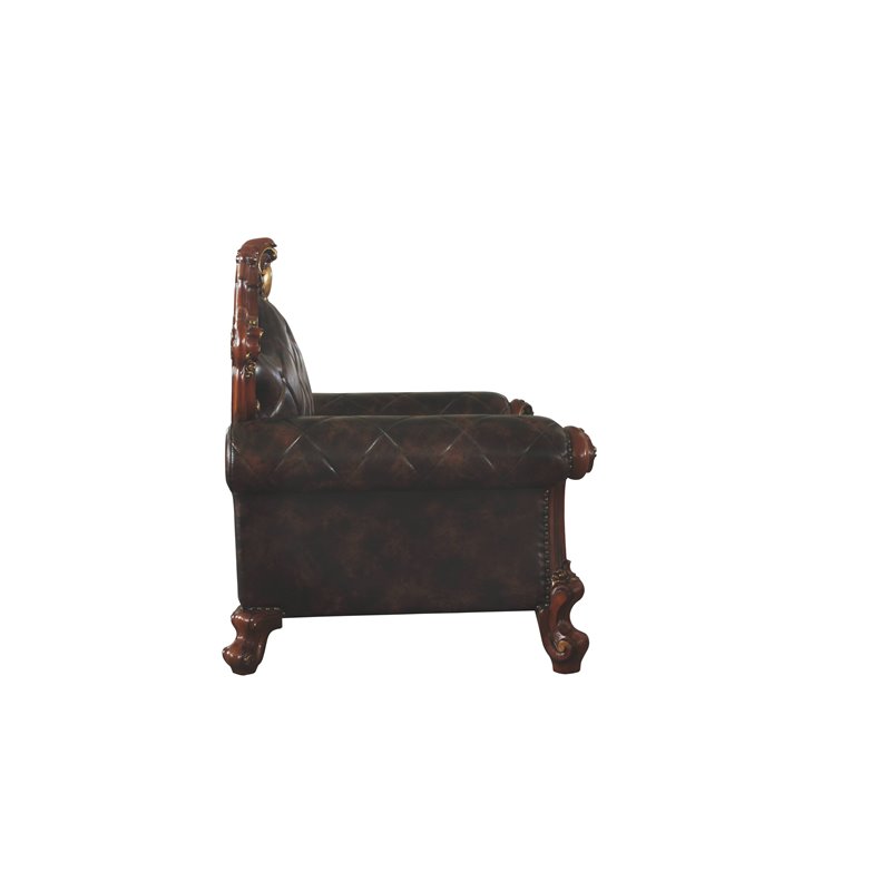 ACME Picardy Chair with 1 Pillow in Vintage Cherry Oak & PU