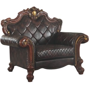 ACME Picardy Chair with 1 Pillow in Vintage Cherry Oak & PU