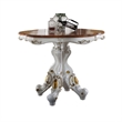 ACME Picardy Round Wooden Counter Height Table in Antique Pearl and Cherry Oak