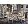 ACME Picardy Round Wooden Counter Height Table in Antique Pearl and Cherry Oak