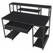 ACME Amiel Wooden 1-Drawer Writing Desk with Small Hutch in Black