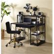 ACME Amiel Wooden 1-Drawer Writing Desk with Small Hutch in Black